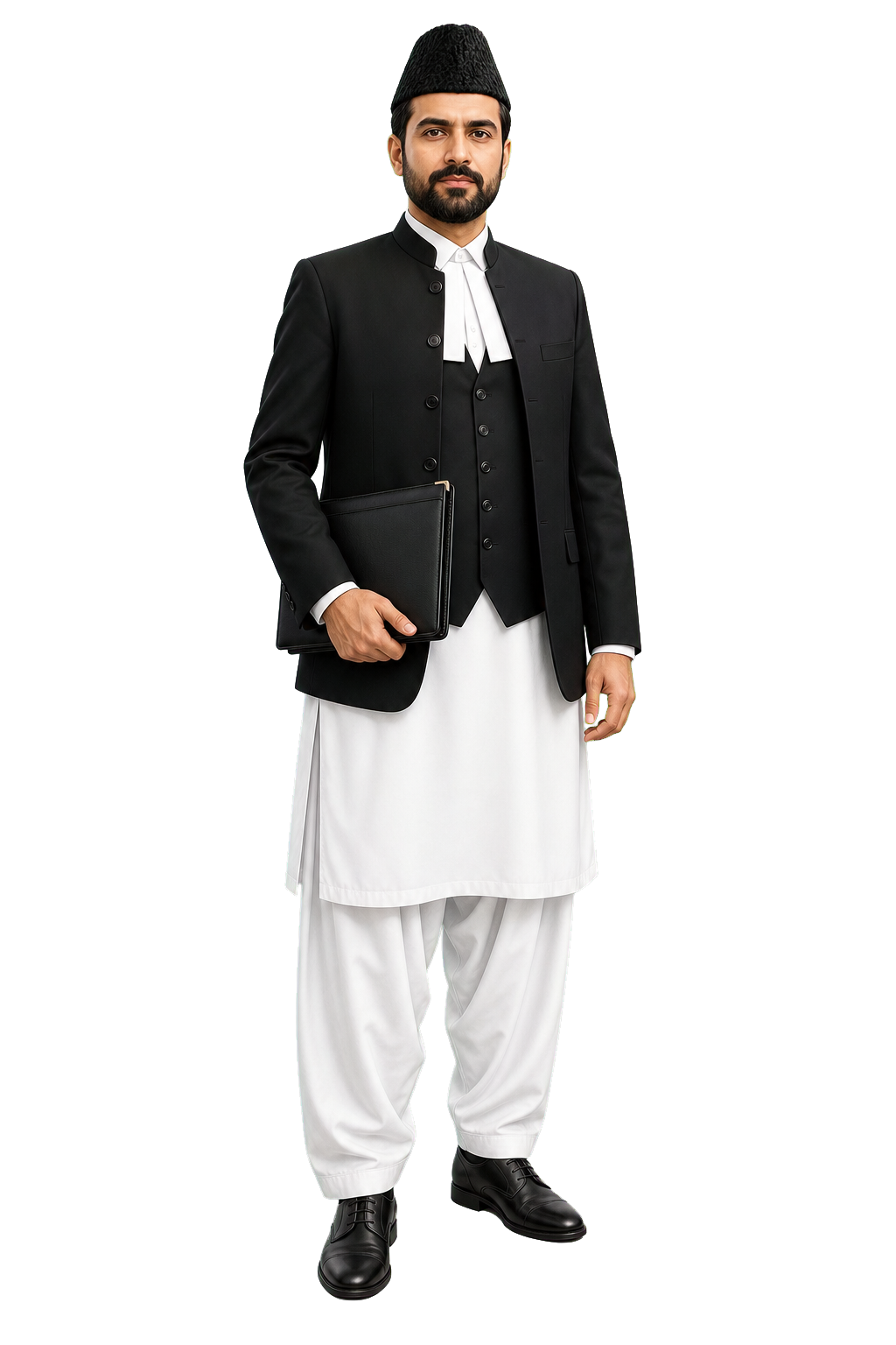 Pakistani lawyer in traditional dress