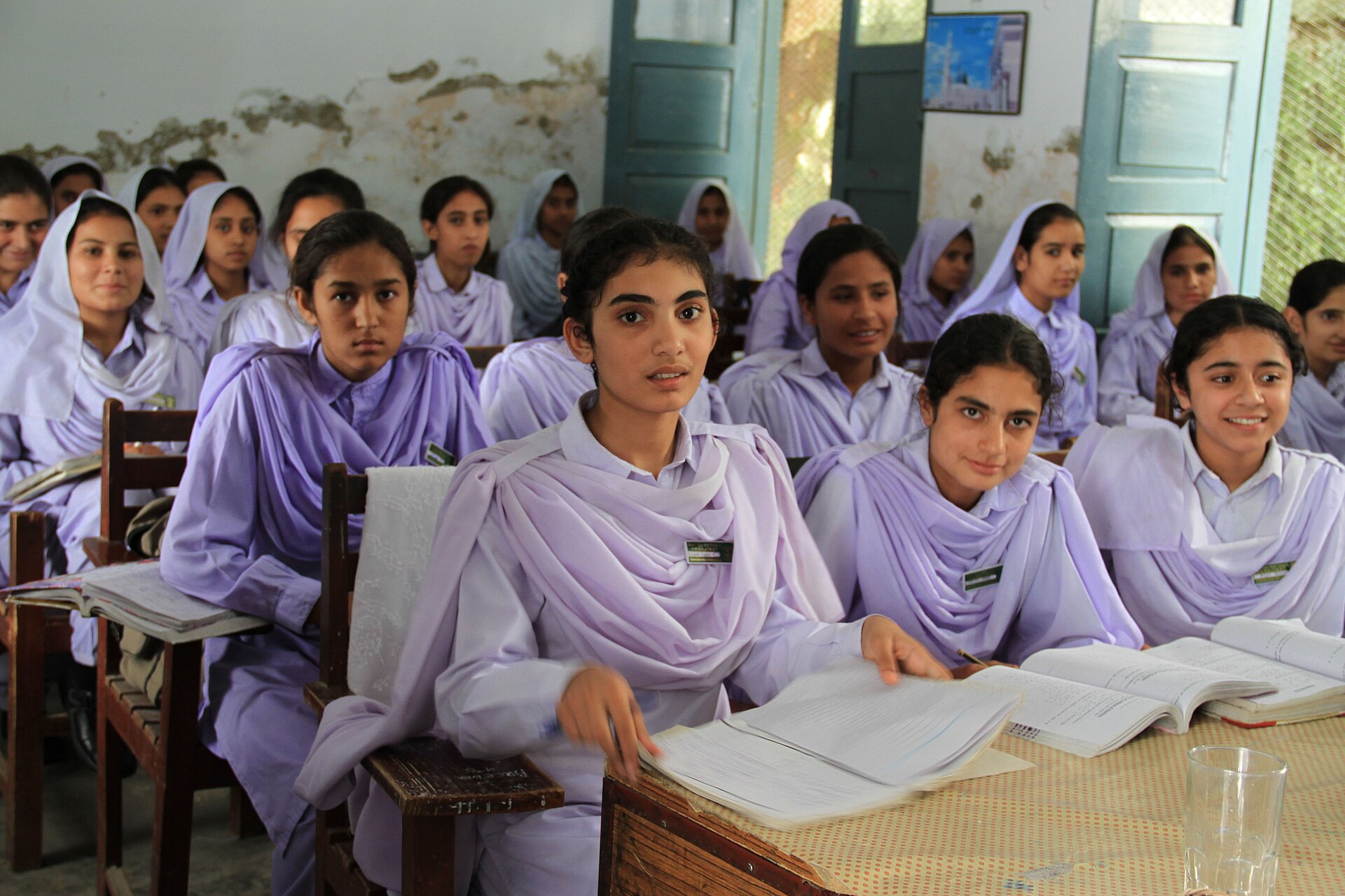 Girls at school in Khyber Pakhtunkhwa, Pakistan